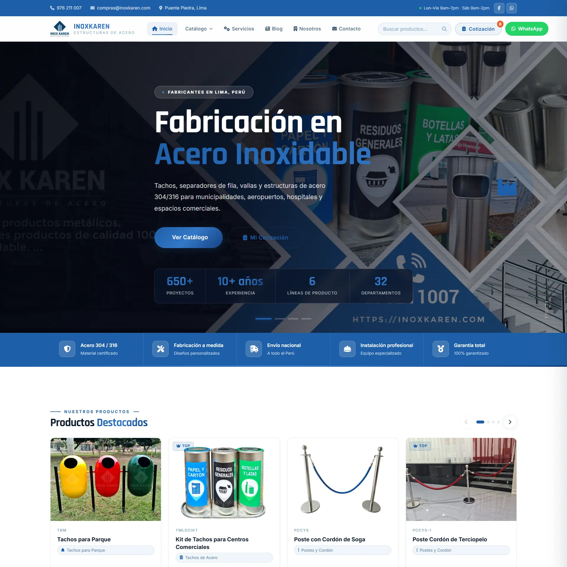 InoxKaren — Fabricación en acero inoxidable